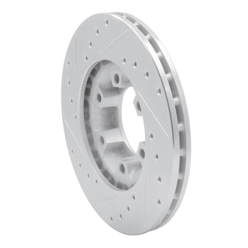 Audi S6 Brake Rotor (1) - Rear Right - R1 Concepts - Drilled & Slotted - Silver - `07-`11